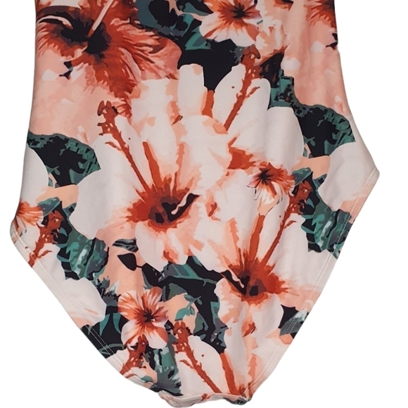 Hilor Women's One Piece Swimsuit One Shoulder Size 8 Floral Print - Picture 3 of 11